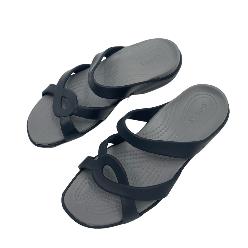 Crocs Women's size 9 Meleen Twist Slip On Sandals Black Never Worn Perfect